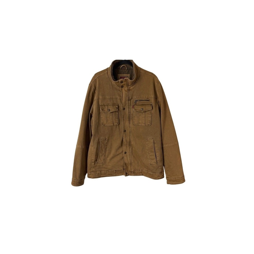 Levi's Jacket Mens XL Brown Quilted Lined Military Field Utility Coat Gorpcore